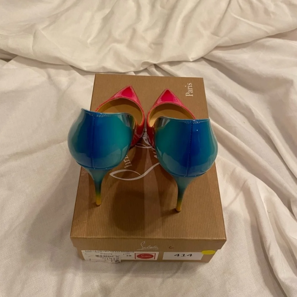 Christian Louboutin Vibrant Multicolor Stiletto Heels - Picture 3 of 7